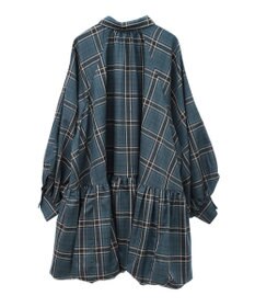 Green Parks ボウタイリボン付裾バルーンシャツワンピース