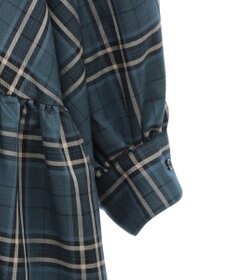 Green Parks ボウタイリボン付裾バルーンシャツワンピース