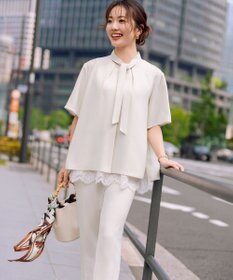 23区 L 【Oggi・CLASSY.掲載】ストレッチジョーゼット テーパード パンツ