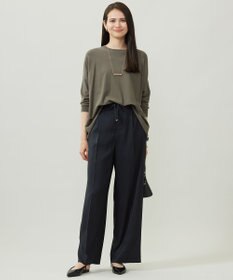 自由区 L 【WEB限定カラーあり】レーヨンストレッチ ニットT