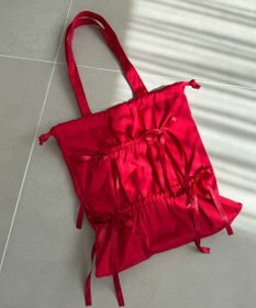 WEGO ドロストリボンギャザートート