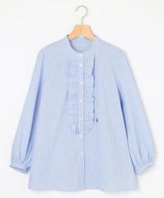 組曲 コンパクトシャーティング フリルブラウス