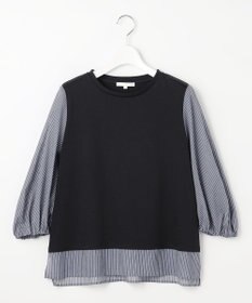 自由区 【レイヤード風】ウーブンライクジャージードッキング カットソー