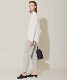 ICB L 【洗える】クリーンブロード バンドカラーブラウス