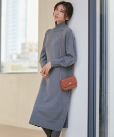 CLASSY.12月号掲載】】ウールカシミヤブレンド ハイネック ワンピース