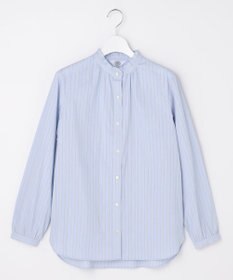 J.PRESS LADIES S BEZコットンナイロン ストライプ フリル襟 ブラウス