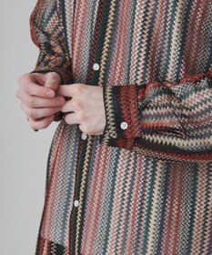 WEGO 【ユニセックス着用ITEM】ストライプメッシュBIGシャツ