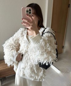 Green Parks フリンジニットカーディガン