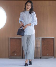 J.PRESS LADIES L 【洗える】シャークスキン セミワイド パンツ