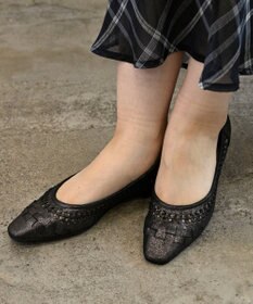 APOM 【TIAD.】フレンチスクエアメッシュフラット