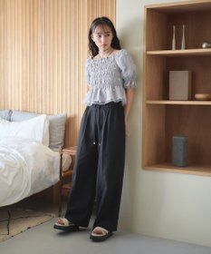 earth music&ecology フラワー刺繍シャーリングプルオーバー