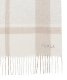 MOONBAT 【洗える】FURLA カシミヤ混ラメ入りチェックストールマフラー／幅30cm