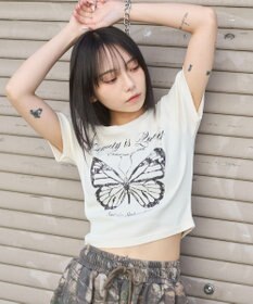 WEGO ヴィンテージウォッシュグラフィックリブT