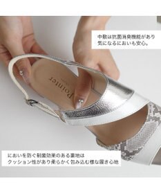 Pointer 日本製 本革ウエッジヒールサンダル