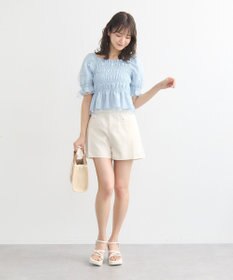 earth music&ecology フラワー刺繍シャーリングプルオーバー