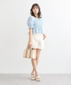 earth music&ecology フラワー刺繍シャーリングプルオーバー