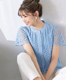 Tiaclasse 【洗える】チュールレースブラウス