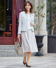 J.PRESS LADIES ファンシーツイード ノーカラー ジャケット