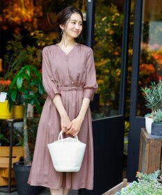 Tiaclasse L 【洗える】スタイルアップも叶うヴィンテージサテンワンピース