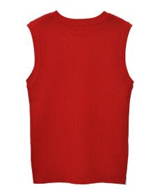 earth music&ecology ロゴ刺繍ノースリーブニットプルオーバー