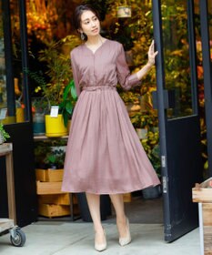 Tiaclasse L 【洗える】スタイルアップも叶うヴィンテージサテンワンピース