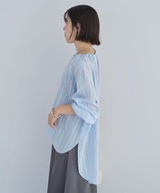 Green Parks ドロストネックシアーストライプチュニック