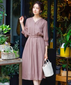 Tiaclasse L 【洗える】スタイルアップも叶うヴィンテージサテンワンピース