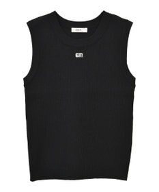 earth music&ecology ロゴ刺繍ノースリーブニットプルオーバー