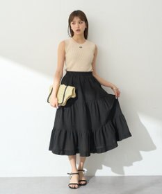 earth music&ecology ロゴ刺繍ノースリーブニットプルオーバー