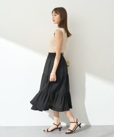 earth music&ecology ロゴ刺繍ノースリーブニットプルオーバー