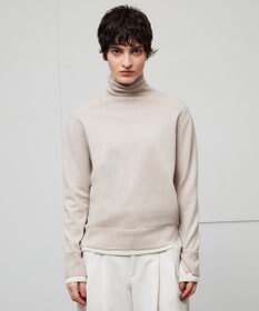 BEIGE， 【洗える】POMPE / ウールカシミヤタートルネックニット