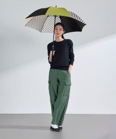 +RING レディース向け プラスリング 長傘 60cm BLK/GRN T1347