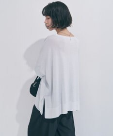 UNFILO L スゴ機能美ニット Vネック ワイドプルオーバー