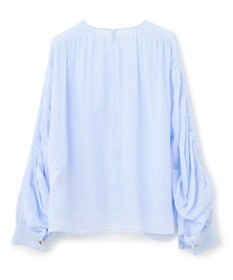 BEIGE， 【洗える】PAULINE / タックギャザーリネンボリュームブラウス