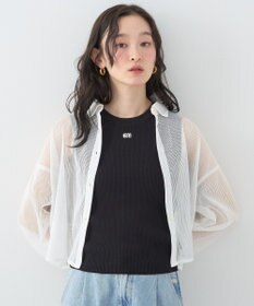 earth music&ecology ロゴ刺繍ノースリーブニットプルオーバー