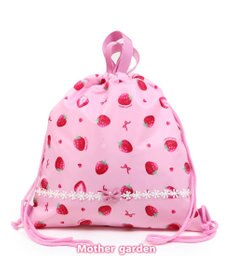 Mother garden マザーガーデン 野いちご お着替え巾着 《いちご柄》