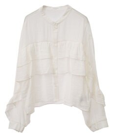 Green Parks シアーフリルショート丈ブラウス