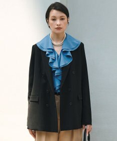ICB ウール2WAYストレッチ ダブルブレストジャケット ブラック