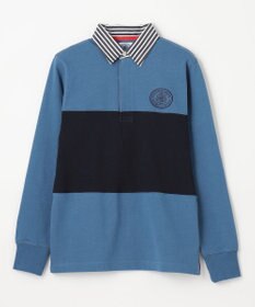 J.PRESS KIDS 【140-170cm】襟ストライプ ブロッキングポロシャツ