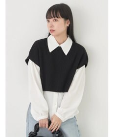 earth music&ecology ＳＥＴ２点ニットベスト＋シャツ