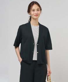 J.PRESS LADIES Vis/Peスパーク ハーフスリーブ ニットジャケット