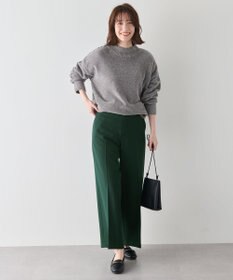 ANY L 【洗濯機可/ストレッチ/ウエストゴム/裏起毛】マルチファンクションストレッチワイドパンツ