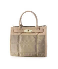 UNBILLION ペルケ perche / ナイロンキルト×クロコ型押し牛革2wayトートバッグS