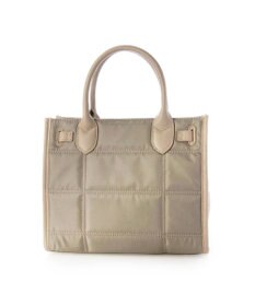 UNBILLION ペルケ perche / ナイロンキルト×クロコ型押し牛革2wayトートバッグS