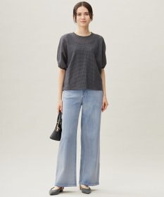 自由区 【カタログ掲載・洗える】チェックジャカード カットソー