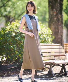 ANY SIS L 【洗える・2SET】カットデザインスタイルアップ ワンピース×ニット