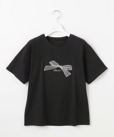 Feroux 【洗える】リボン刺繍 Tシャツ