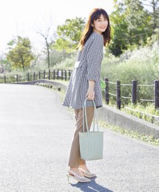 Tiaclasse 【安田美沙子さん着用・日本製・洗える】ジョーゼットピンタックテーパードパンツ