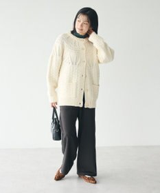 CRAFT STANDARD BOUTIQUE ざっくり柄Mixケーブルニットカーディガン