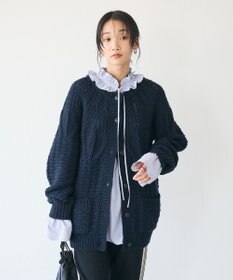 CRAFT STANDARD BOUTIQUE ざっくり柄Mixケーブルニットカーディガン